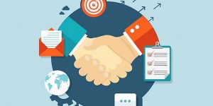 Partnership flat illustration. Partnership flat illustration with icons. eps10